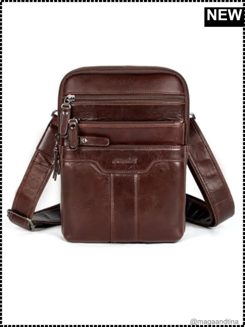 Buffalo Leather Messenger Bag Crossbody Sling Shoulder Man Purse
